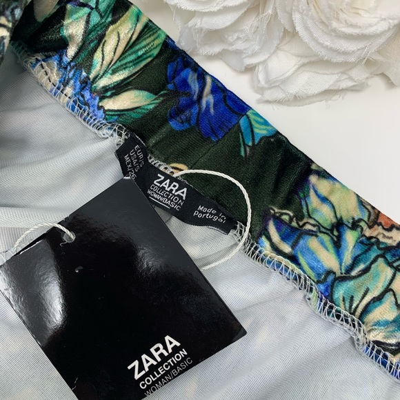 SOLD NEW Zara Floral Exotic Velvet Velour P - Picture 8 of 8